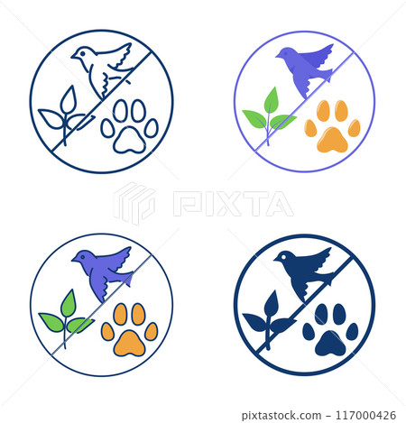 Loss of biodiversity icon set Loss of biodiversity icon set 117000426