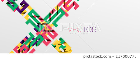 Color bend lines with shadow texture effect. Vector Illustration For Wallpaper, Banner, Background, Card, Book Illustration, landing page 117000773