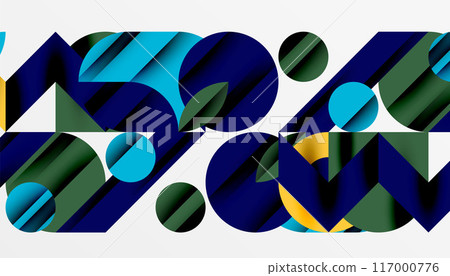 Neo memphis geometric pattern with circles, squares and lines. Pop art abstract background for covers, banners, flyers and posters and other templates Neo memphis geometric pattern with circles, squares and lines. Pop art abstract background for covers, banners, flyers and posters and other templates 117000776