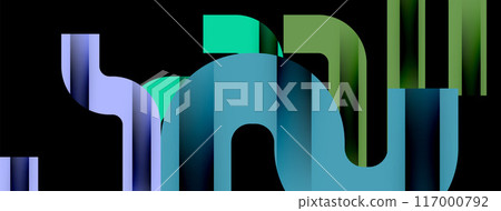 Lines, abstract letter style design background. Geometric vector Illustration For Wallpaper, Banner, Background, Card, Book Illustration, landing page 117000792