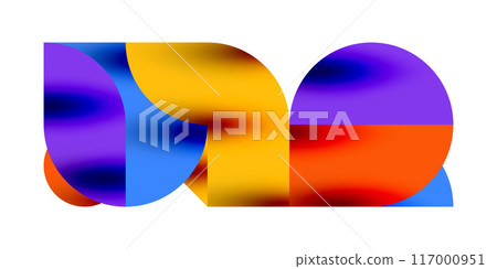 Tech minimal circular shapes geometric art. Vector modern circles 117000951