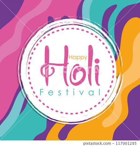 Holi carnival poster Vector 117001285