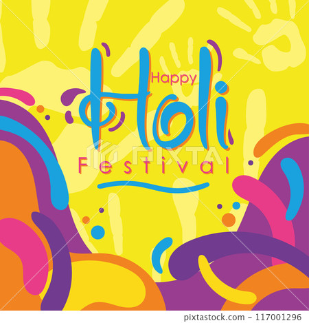 Holi carnival poster Vector 117001296