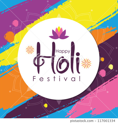 Holi carnival poster Vector Holi carnival poster Vector 117001334
