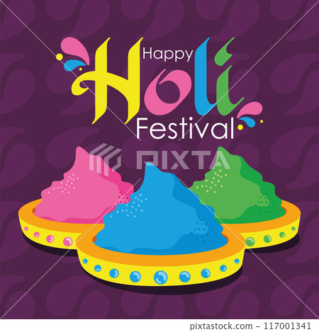 Holi carnival poster Vector Holi carnival poster Vector 117001341