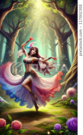 Dancer dancing in the forest 117002308