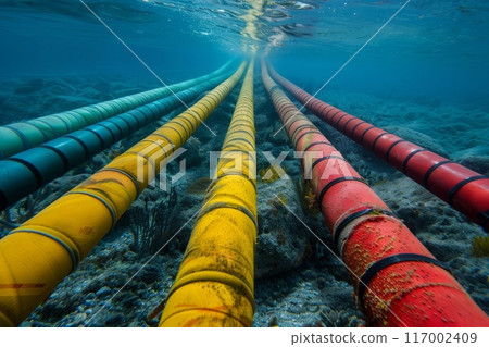 backbone internet cables laid along the ocean floor 117002409