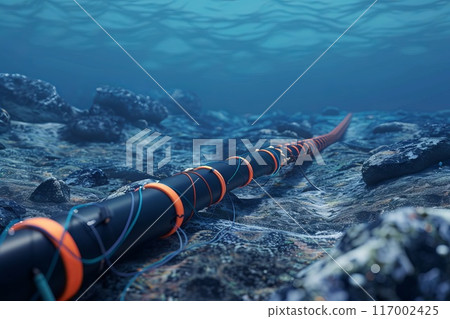 backbone internet cables laid along the ocean floor 117002425
