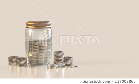The Jar coins for earn or saving concept 3d rendering. 117002863