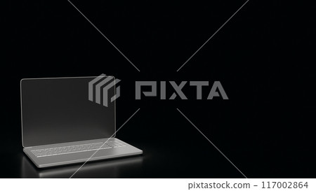 The Notebook on Black Background for Business or it concept 3d rendering. 117002864