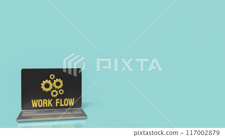 The Gear and work flow text for Business concept 3d rendering. 117002879