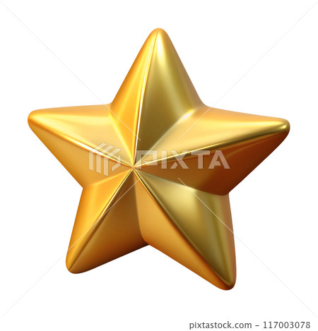 Golden Star icon. Isolated over white background.  117003078