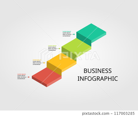 ladder level chart template for infographic for presentation for 4 element 117003285