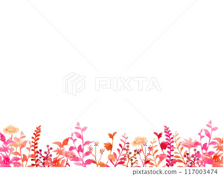 秋季彩色植物背景,手繪/水彩風格 秋季彩色植物背景,手繪/水彩風格 117003474