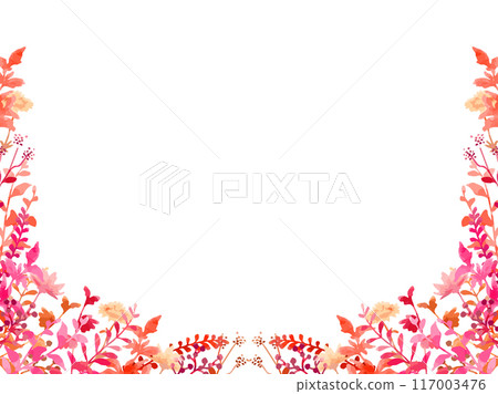 Autumn colored plant background, hand drawn watercolor style Autumn colored plant background, hand drawn watercolor style 117003476