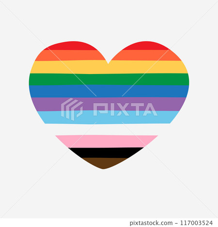 Vector flat new lgbtq flag heart Vector flat new lgbtq flag heart 117003524
