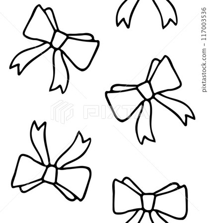 Vector seamless pattern of hand drawn bow tie 117003536