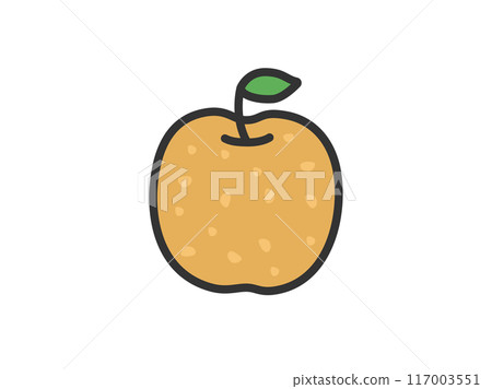 Illustration of pear icon (line drawing color) 117003551