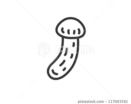 松茸蘑菇圖示插圖（畫線） 117003592
