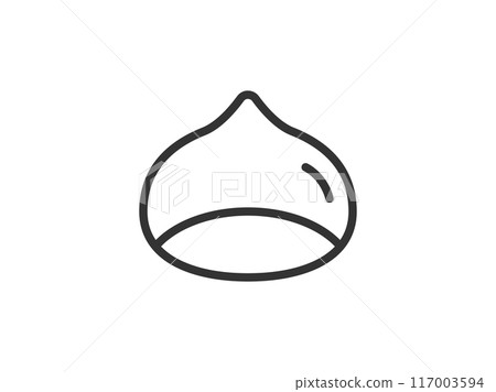 Illustration of chestnut icon (line drawing) 117003594