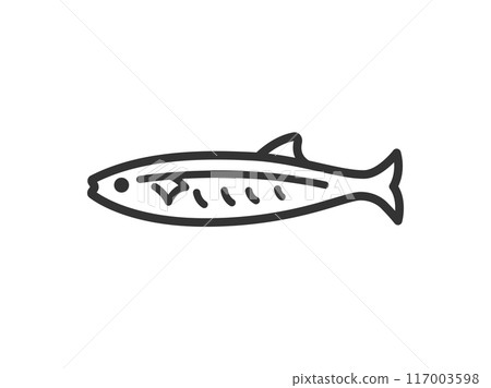 Illustration of saury icon (line drawing) Illustration of saury icon (line drawing) 117003598