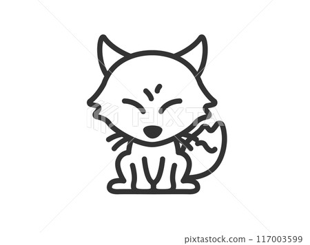 Illustration of a fox icon (line drawing) Illustration of a fox icon (line drawing) 117003599
