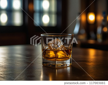 桌上的一杯威士忌 117003881