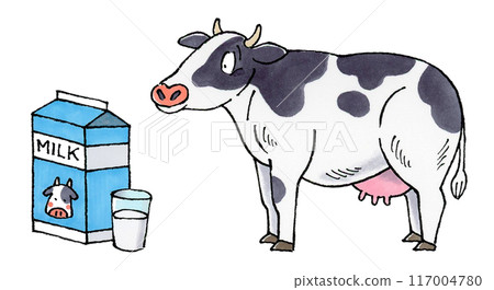 牛奶盒和乳牛 牛奶盒和乳牛 117004780