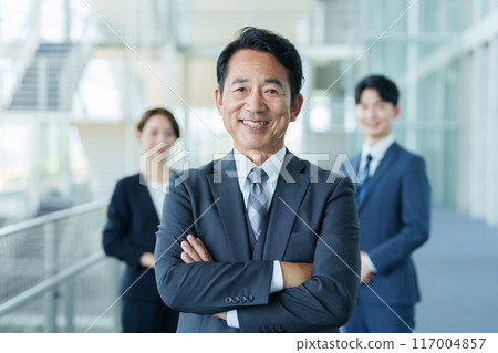 Portrait of a business person with arms crossed Portrait of a business person with arms crossed 117004857