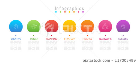 Infographic 7 options design elements for your business data. Vector Illustration. Infographic 7 options design elements for your business data. Vector Illustration. 117005499