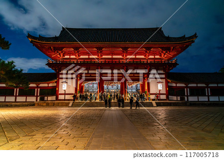 [奈良縣] 東大寺大佛殿內門亮燈 117005718