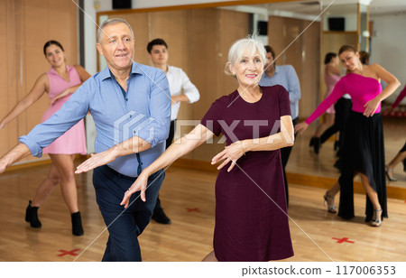 elderly lady dances contemporary dance 117006353