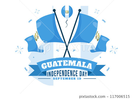 Happy Guatemala Independence Day Vector Illustration for September 15 with a Waving Flag and Ribbon in a Flat Style Cartoon Background Happy Guatemala Independence Day Vector Illustration for September 15 with a Waving Flag and Ribbon in a Flat Style Cartoon Background 117006515