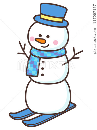 Snowman skiing Snowman skiing 117007127