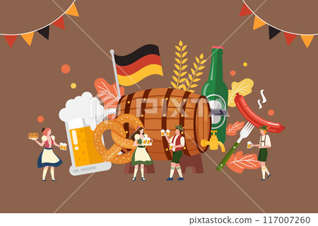 Happy Oktoberfest Party Festival with Tiny people 117007260