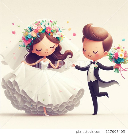 穿著婚紗的女孩 穿著婚紗的女孩 117007405