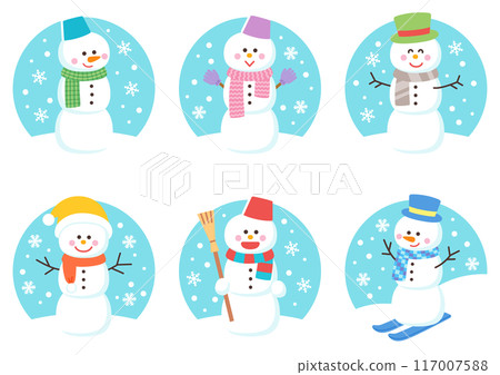 Set of cute snowmen 117007588
