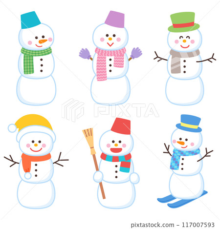 Set of cute snowmen 117007593