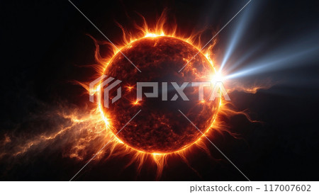 外太空的太陽耀斑 外太空的太陽耀斑 117007602