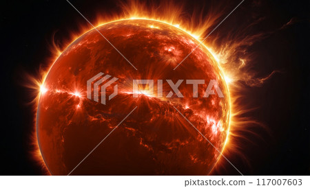 外太空的太陽耀斑 外太空的太陽耀斑 117007603