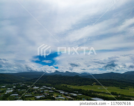 Shokanbetsu-dake and iridescent clouds Shokanbetsu-dake and iridescent clouds 117007616