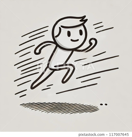 一個精力充沛奔跑的人，簡單的藝術 117007645