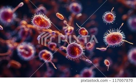 各種細菌群在體內移動的顯微影像 117007870