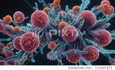 各種細菌群在體內移動的顯微影像 各種細菌群在體內移動的顯微影像 117007871