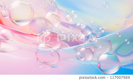 柔和的彩色油泡背景 柔和的彩色油泡背景 117007989