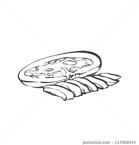 豬肉豆的手寫筆畫風格插畫 豬肉豆的手寫筆畫風格插畫 117008043