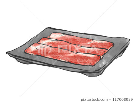牛肩腰肉手寫畫筆繪畫風格插畫 牛肩腰肉手寫畫筆繪畫風格插畫 117008059