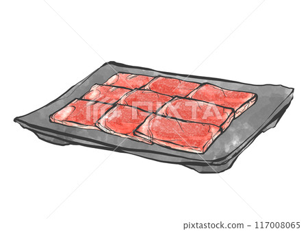 牛肩腰肉手寫畫筆繪畫風格插畫 牛肩腰肉手寫畫筆繪畫風格插畫 117008065