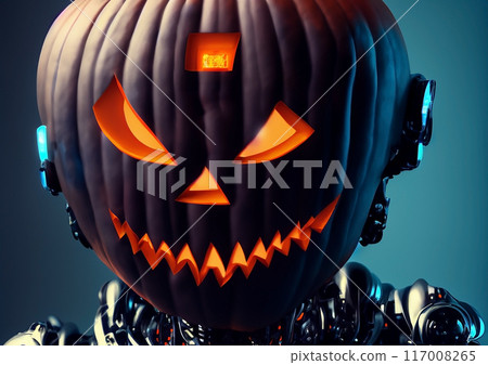 南瓜機器人萬聖節背景圖 117008265
