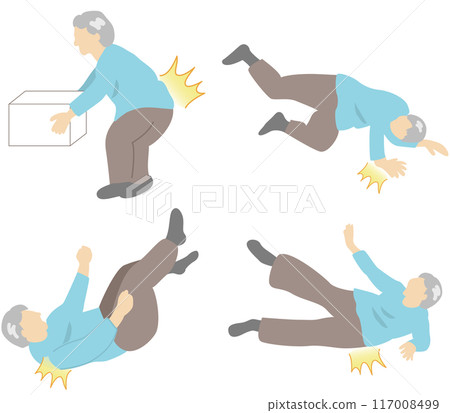 Set of common fracture sites in elderly people due to osteoporosis 117008499